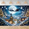 Christmas Winter Snow Village Photography Backdrop Holiday Party Decoration Background Warm Winter Photo Booth Banner Supplies78