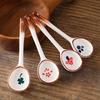 Hand-Painted Ceramic Long Handle Soup Spoons (6-Pack)