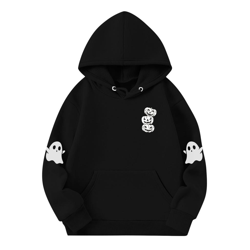 Mikiny pro dospívající dívky Mikiny s dlouhým rukávem se stahovací šňůrkou Roztomilá nadměrná mikina Halloweenský den