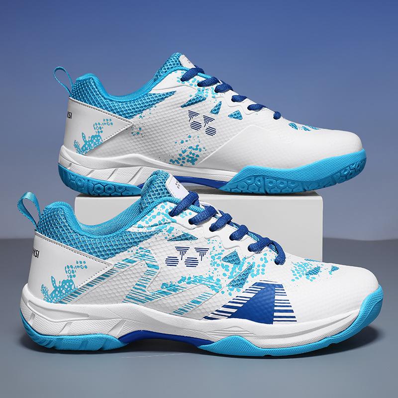 Nowe casualowe buty do badmintona z obrotową klamrą, oddychające, lekkie buty sportowe do tenisa stołowego dla par, męskie buty treningowe do tenisa