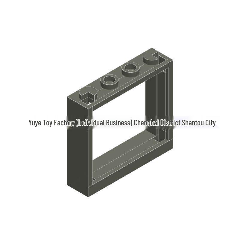 MOC-Compatible 1x4x3 Window Frame Building Bricks 60594 0.5kg темно-серого
