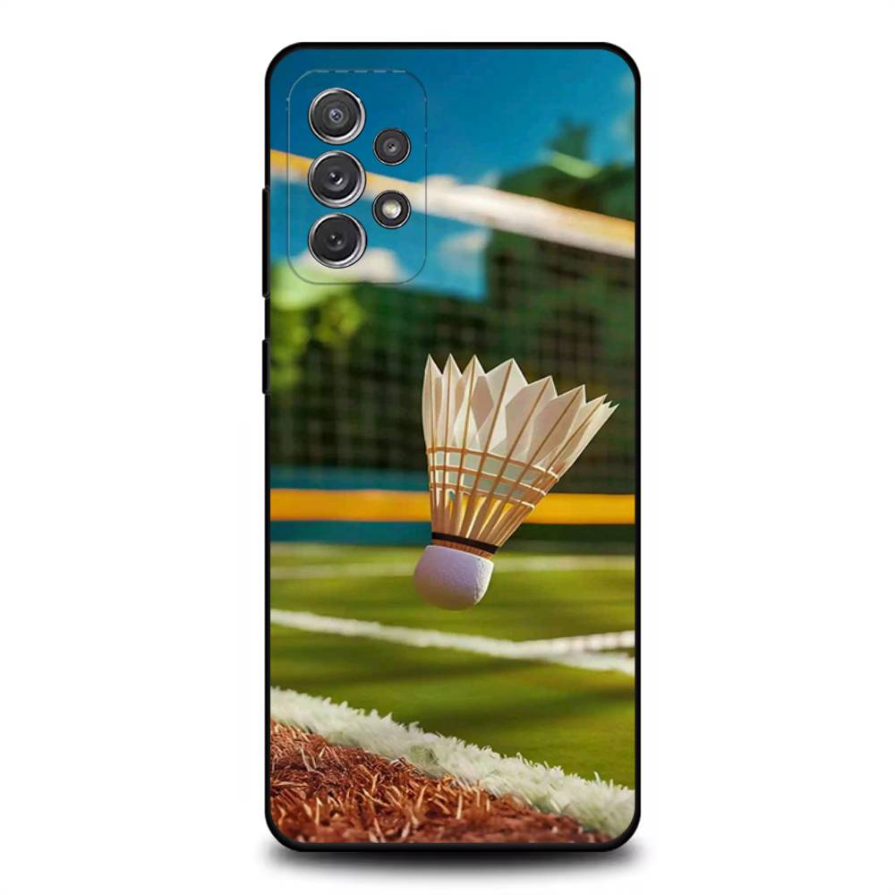 Sport Badminton Cool Phone Case For Samsung S 25,24,23,22,30,21,10,9,Ultra,Plus,Lite,FE,4,5G Black Soft Case