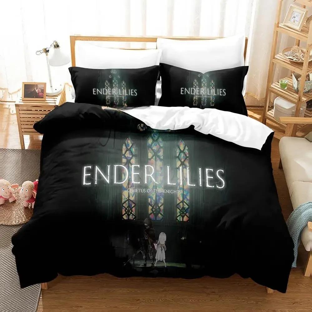 3D Print Game ENDER LILIES Quietus of the Knights Bedding Set Cartoon Anime three-piece set Adult Kid Bedroom Duvet cover Sets