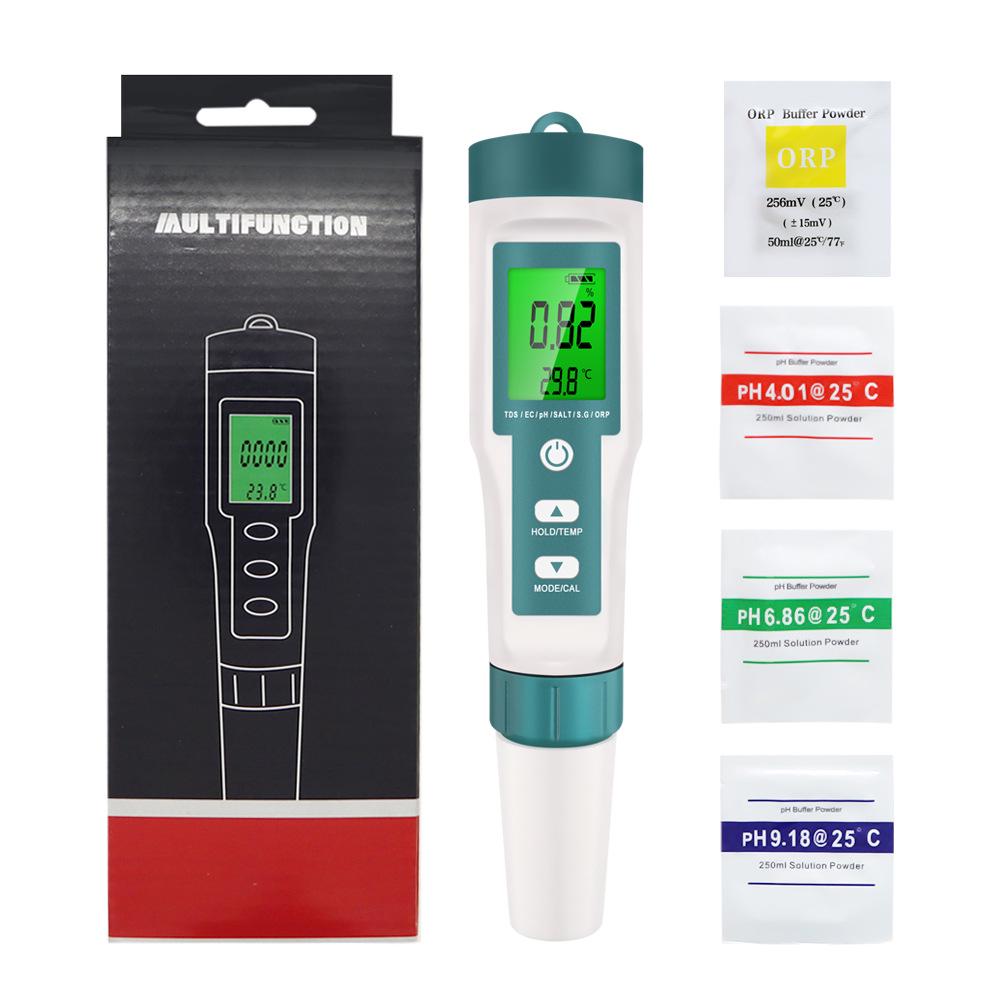 Seven-in-One Portable Water Quality Test Pen: PH, TDS, EC, Salinity, SG, ORP, Temperature