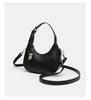 Premium Black Handbag Women'S Versatile Spice Girl Style One Shoulder Underarm Bag Moon Tooth Bag Messenger Bag Women