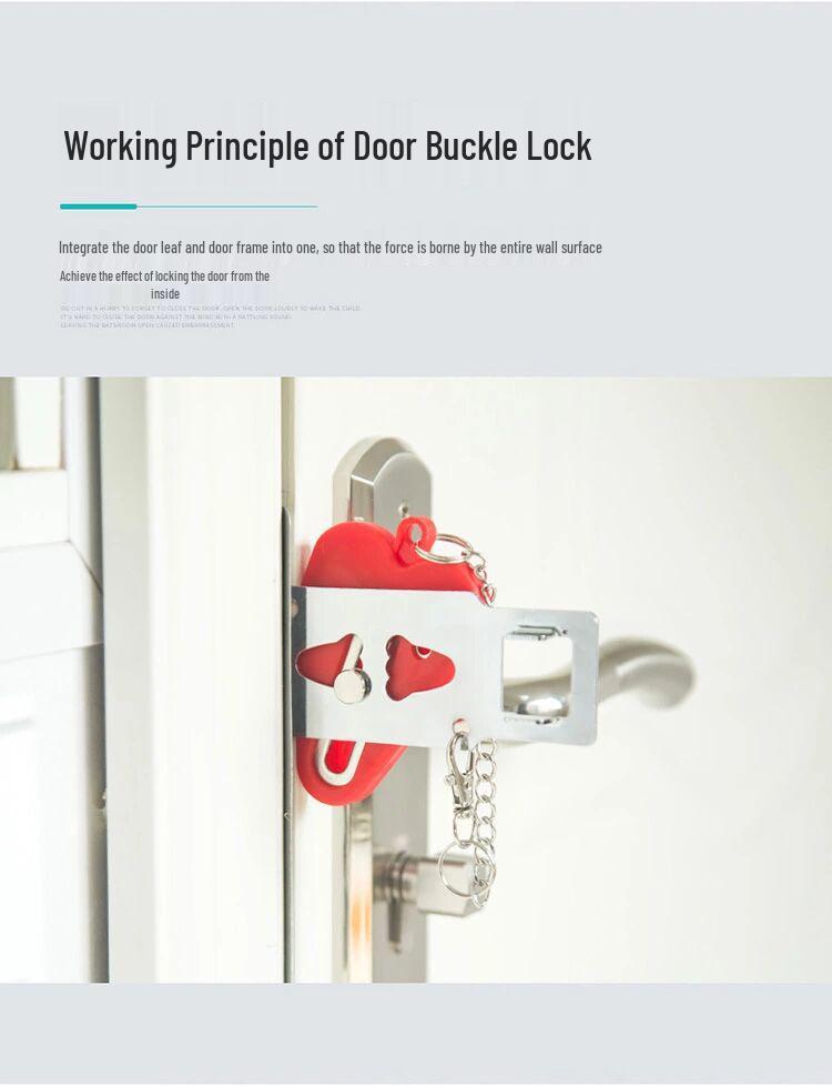 Portable Double-Hole Door Latch Lock - Anti-Theft Security Door Blocker for Hotel Rooms