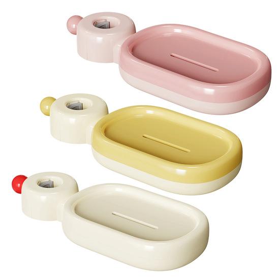 Double Layer Soap Dish with Drain Holes Wall Mounted Soap Holder Suction Cup Self Draining Soap Case for Shower Bathroom Kitchen Sink