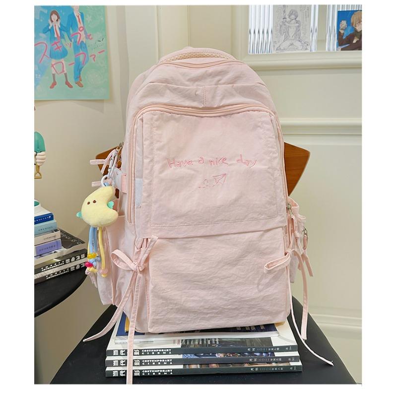 Japanese Style Light Solid Color Backpack Outdoor Travel Large Capacity Backpack Casual Versatile College Student Commuting Schoolbag