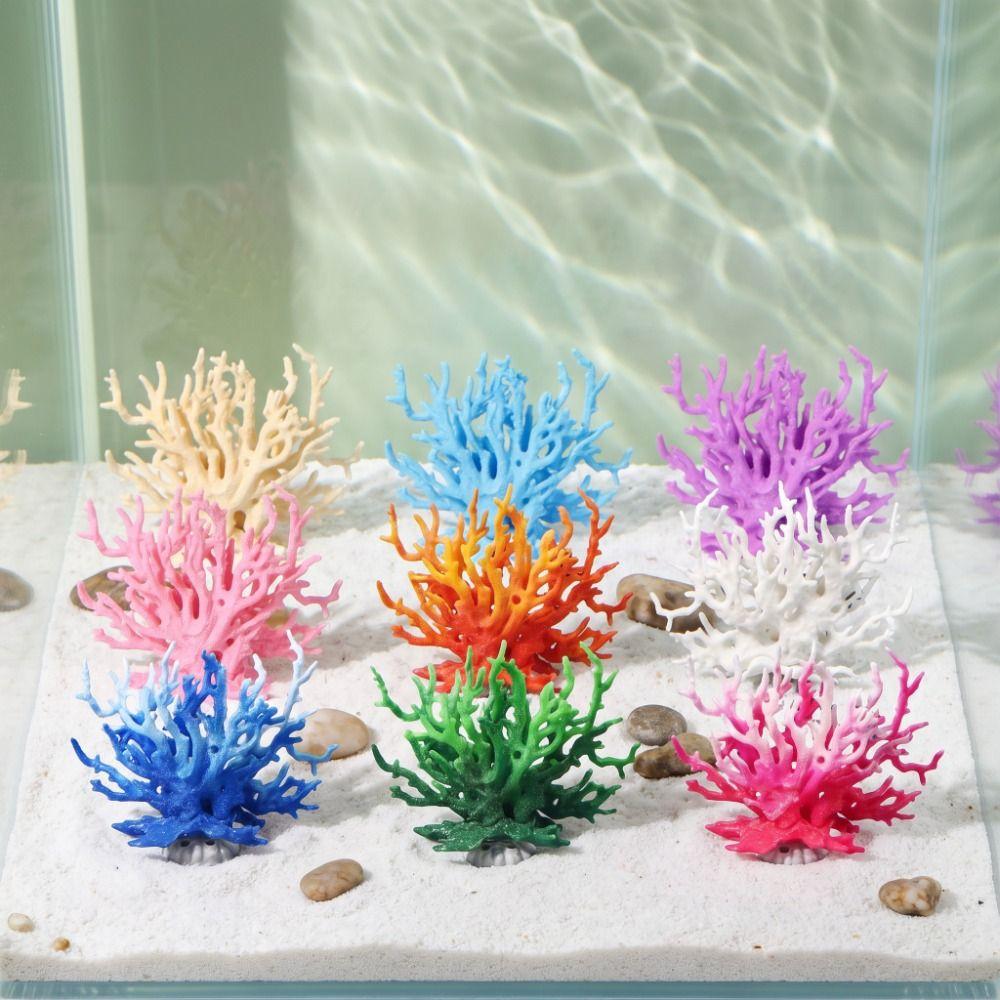 Lifelike Artificial Coral Ornament Plastic Fake Coral for Fish Tank  Home Decoration