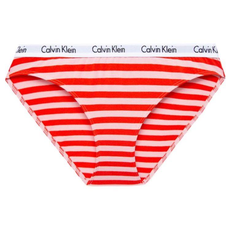 Calvin Klein FW22 Letter Logo Waistband Print Sexy Triangle Underwear Women underwear Red Striped D1618-13U S