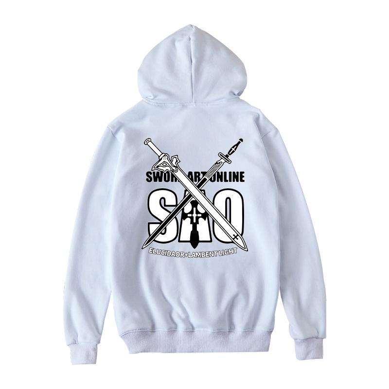 Sword Art Online Loose Fit Hooded Pullover Sweatshirt - Korean Street Style, Long Sleeve, New Collection