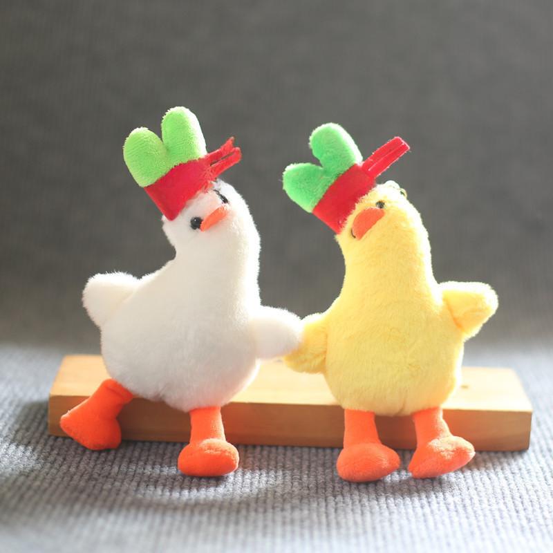 Charming Yellow Plush Duck Keychain Soft Pp Cotton Stuffed Animal Bag Accessory