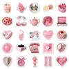 50 Pink INS Style Graffiti Stickers for Personalized DIY Projects: Diary, Milk Tea Cup, and Suitcase Decoration
