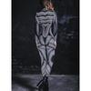 Unisex Cyber Punk 3D Digital Stripe Printing Halloween Party Role Play Outfit Women Men Cosplay Costume Carnival Jumpsuit