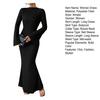 Women's Bell Long Sleeve Bodycon Maxi Dress Mock Neck Slim Fit Party Cocktail Dress Fall Wedding Guest Dress