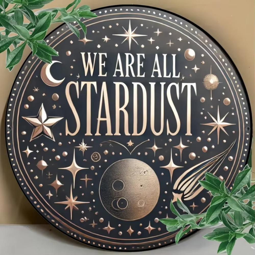 

Flat Metal Wall Art Stardust Space Scene Moon Planets Bedroom Decor Gift 40x30cm білий