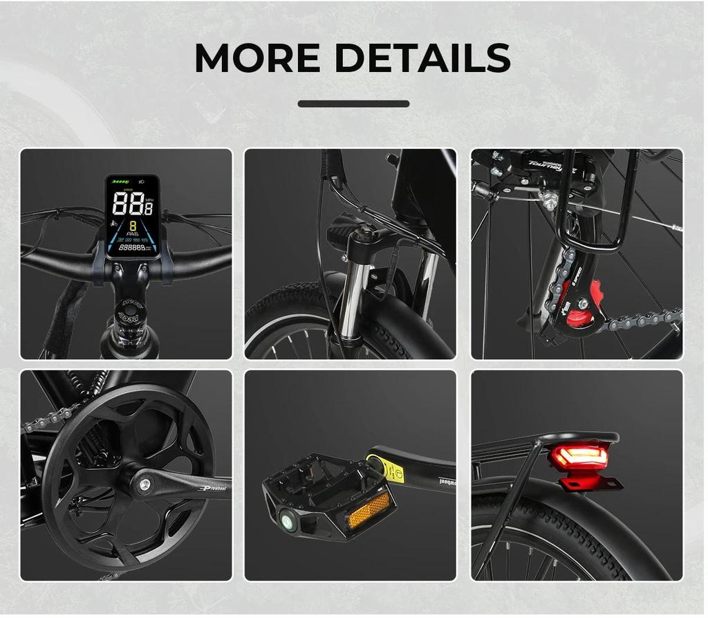 EU Hot Sale 26 Inch City Ebike 36V500D Fast Speed 15AH Lady City Electric Bicycle with Rear Carrier