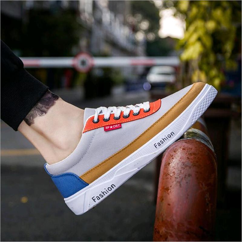 Modă 2024 Pantofi de Pânză Bărbați Pantofi Casual Noi de Primăvară Toamnă Pantofi Bărbați cu Șireturi Pânză Plați Pantofi de Modă frt67