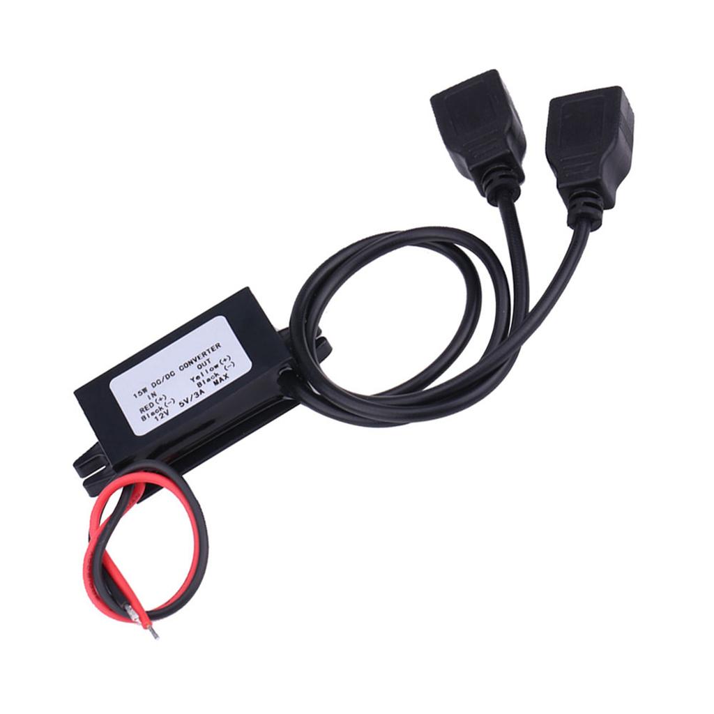 3A DC 12V to DC 5V Dual USB Charger Adapter Converter Module for Car Motorcycle Phone Charge