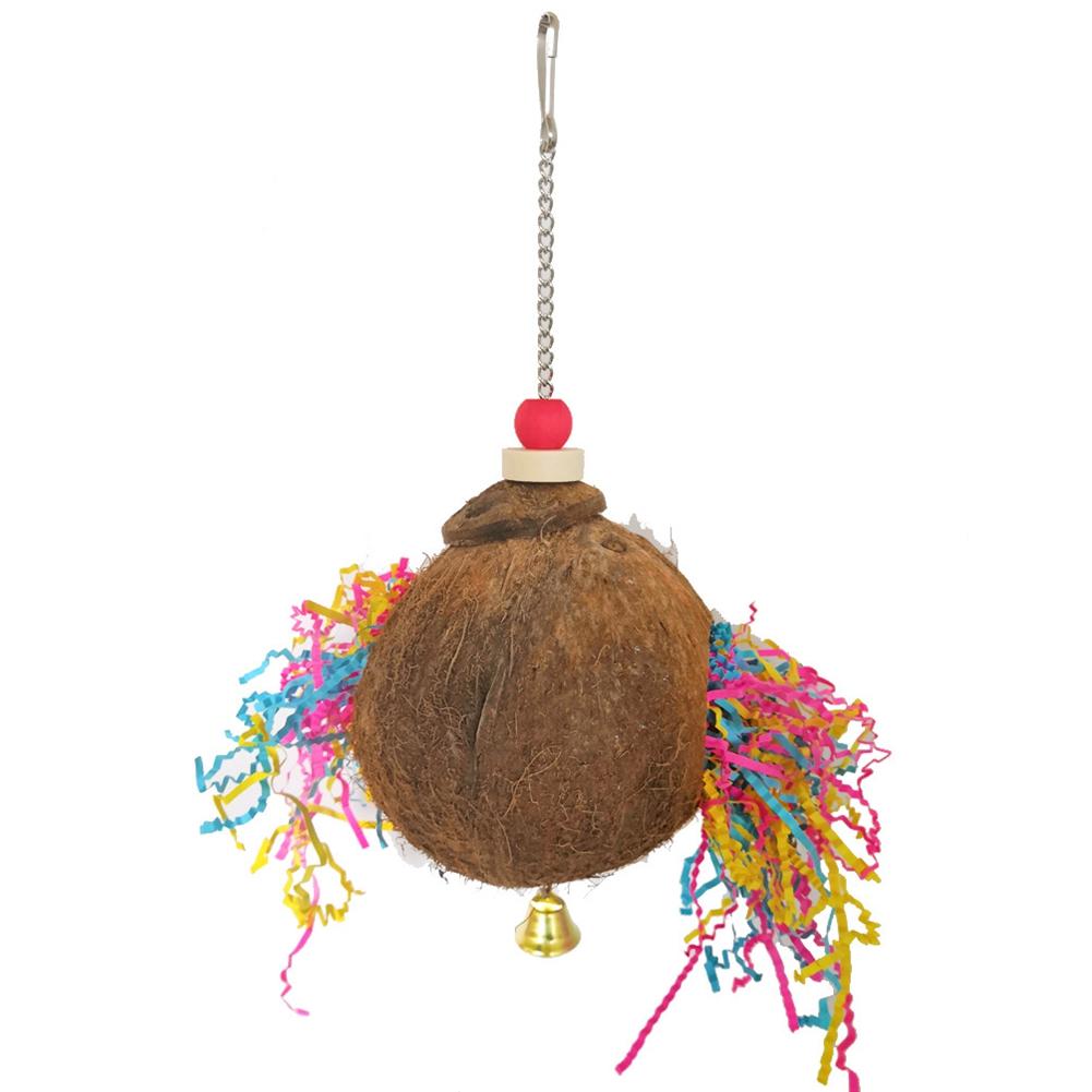 

Coconut Shell Pet Bird Toy Chewing Climbing Toy Biting Ball Accessories