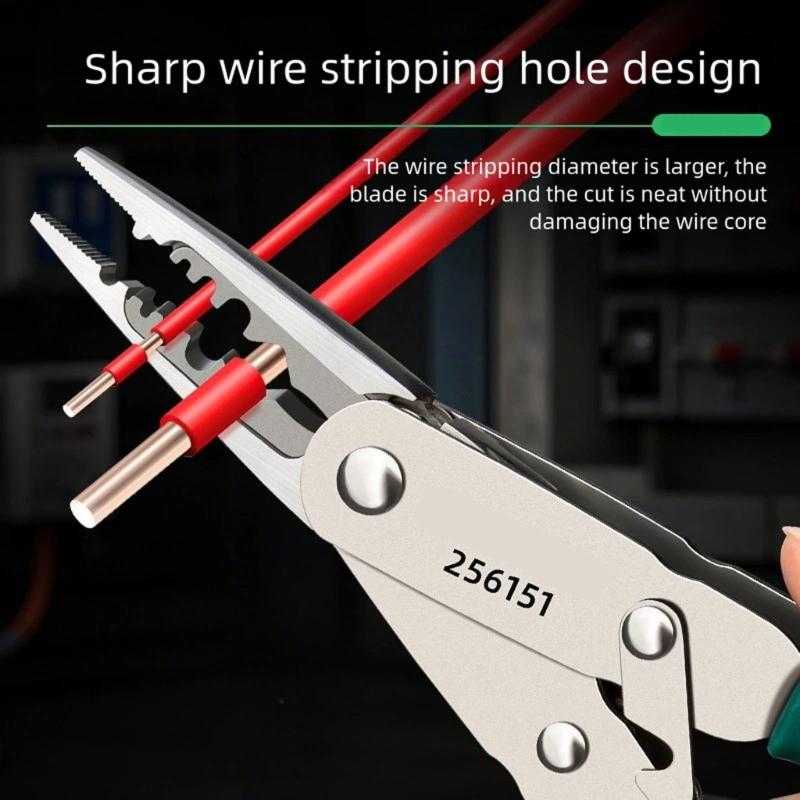 Ergonomic Slip Resistant Grip Adjustable Jaw Pliers 0.5-6mm² Suitable For Wire Stripping Cutting And Cable Maintenance