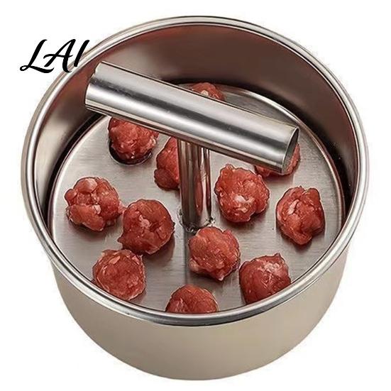 Falafel Press Mold Stainless Steel Meatball Maker 6/12-Hole Manual Meat for Homemade Easy to Clean Maker Beef Pork Fish Balls Non-Stick Shaper,