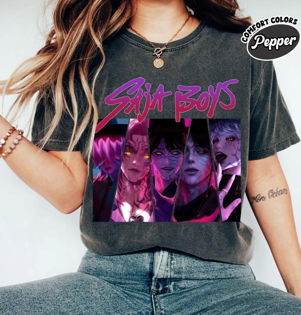 Saja Boys Boy Band Shirt Kpop Demon Inspired Movie Shirt Demon Hunters Merch Kpop Shirt Boy Group Shirt Men Women All-season
