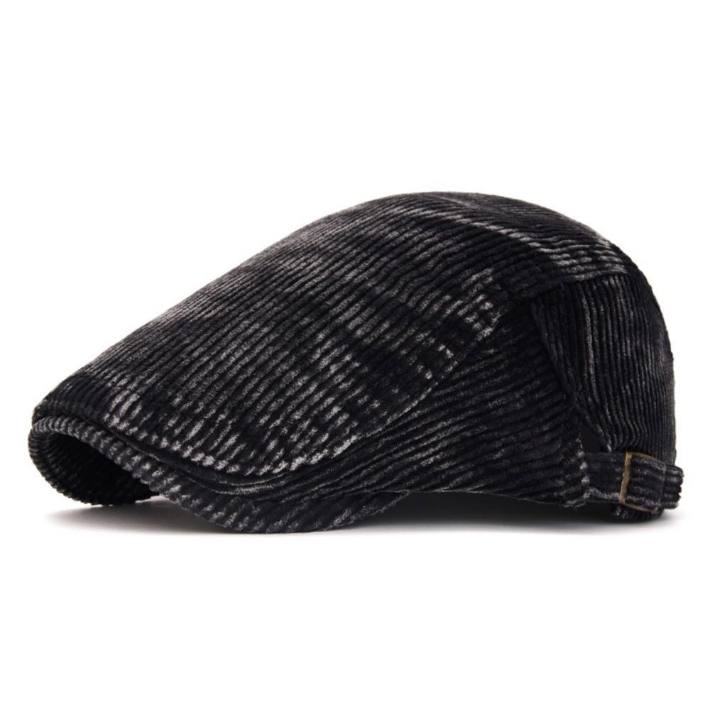Adjustable Corduroy Flat Cap British Style Driving Cap Vintage Gatsby Beret Cap  Driving Use