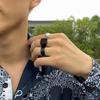 Exaggerated Men's Ring Simple Minimalist Style Geometric Irregular Ring Set Fashion Punk Tail Ring
