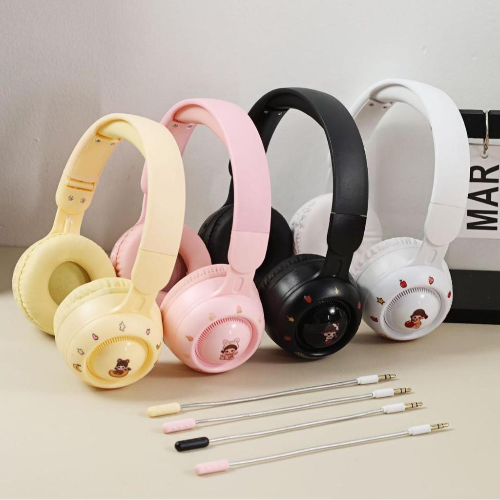 KE56 Wireless Over-Ear Headphones - Bluetooth 5.3, Long Battery Life, RGB Lights, Gaming Style, Mic
