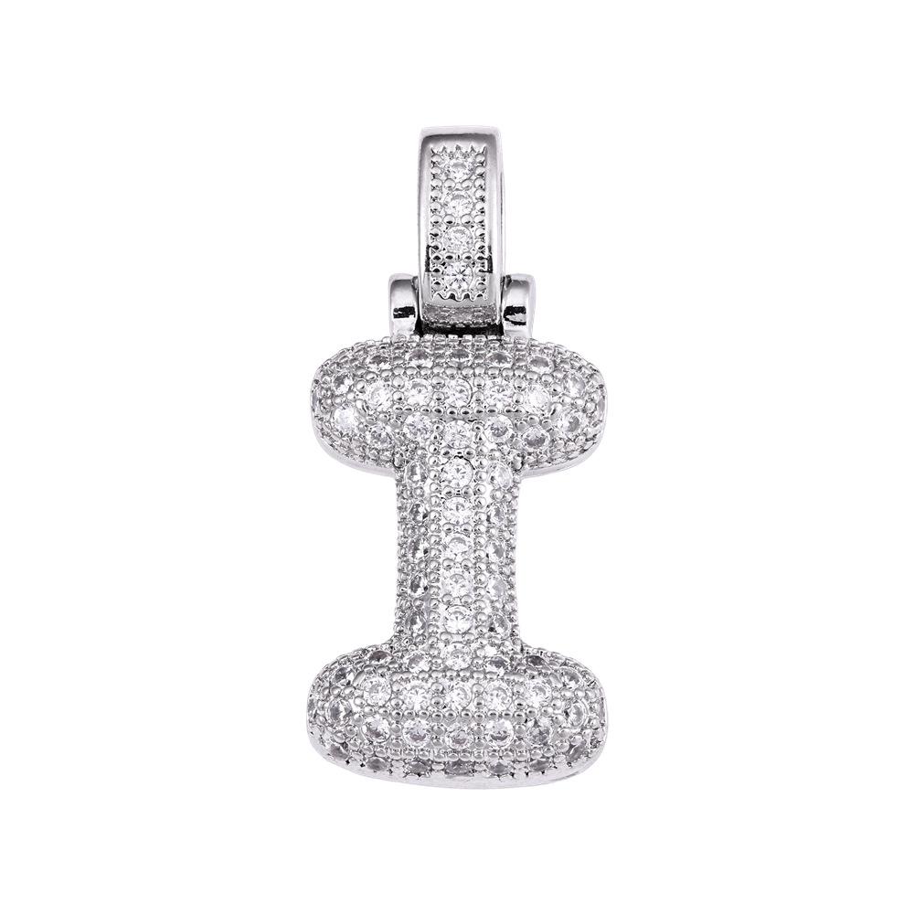 Cross Hip Hop Copper Zircon 26-Letter Pendant Necklace