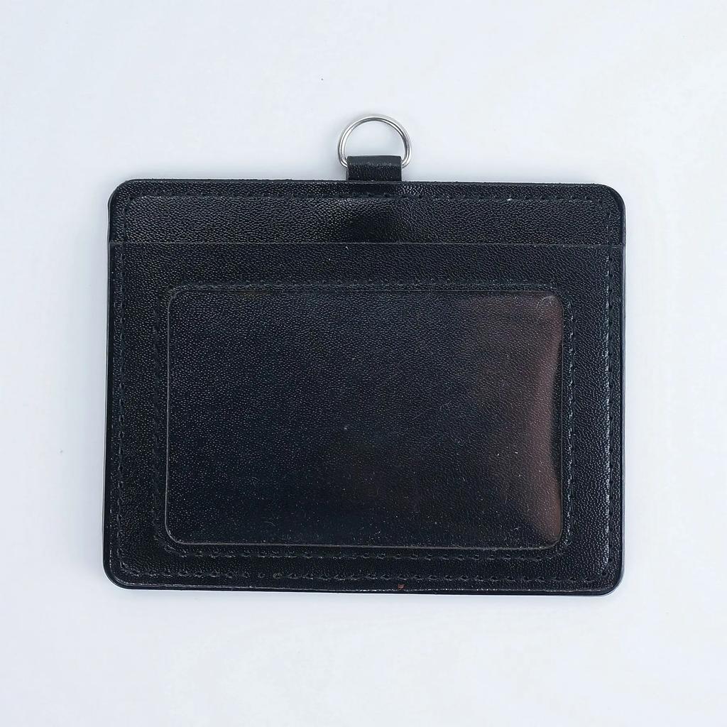 PU Leather ID Card Holder Horizon Style Student ID Pass Cover School Office Exhibition Badge Holder Porta Credencial Id Card