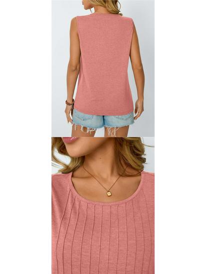 Women's Striped Sleeveless Loose Top - Round Neck, Spring/Summer Fashion