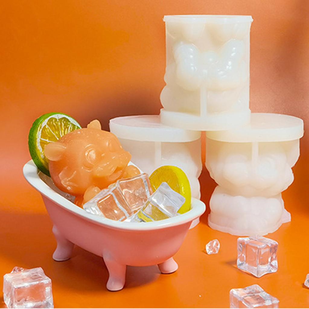 3D süße Tiger Silikonform DIY Tiger Form Eiswürfelform für kreative Kerze Fondant Kuchenform Tier Eis Gitter Moul