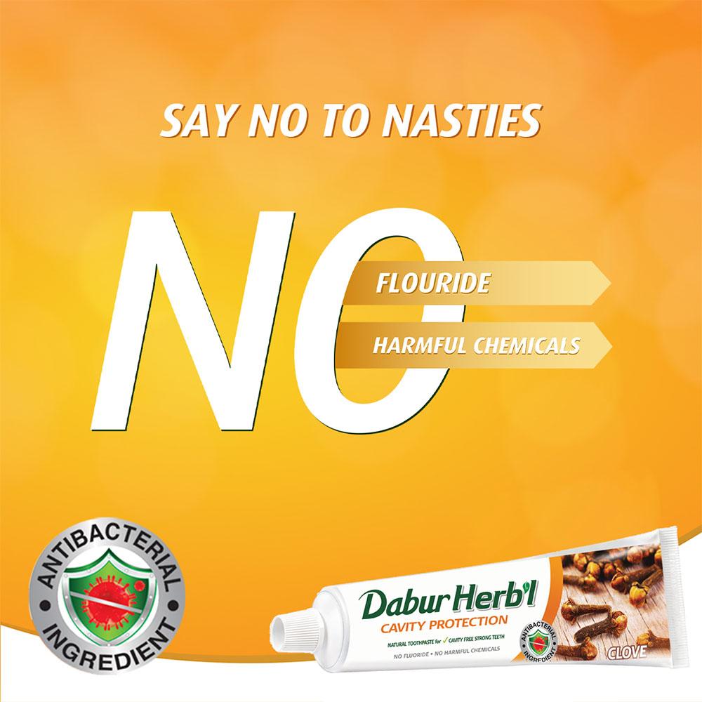 Dabur Herb'l Toothpaste Clove, 150 G