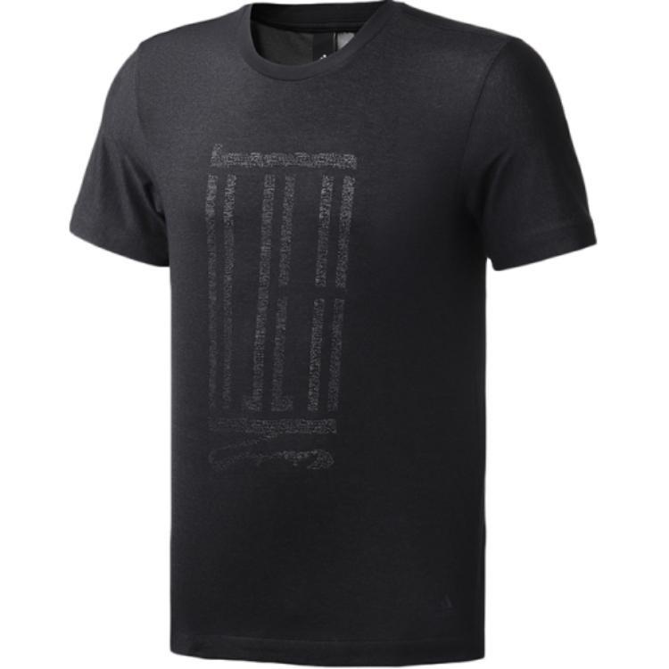 Men s adidas Martial Arts Series Solid Color Pattern Printing Sports Training Short Sleeve Black T-Shirt FT2773 M