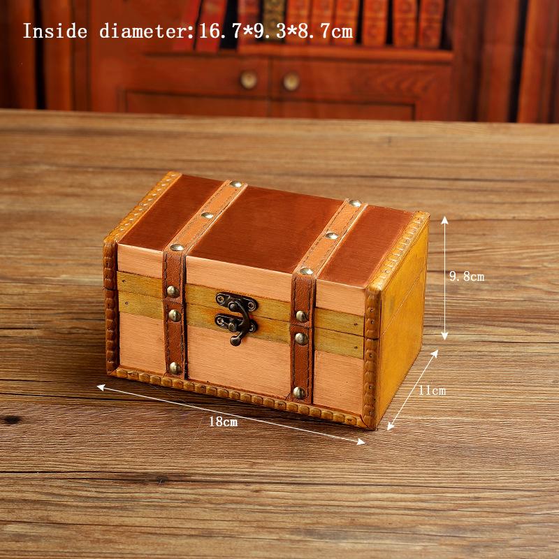 

Винтажный чемодан Ручная работа Деревянный ящик для хранения с замком Европейский стиль Сундук для сокровищ Шкатулка для драгоценностей Реквизит для фотографий Подарки Чемоданы