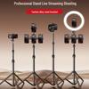Selfie Stick Tripod with Phone Holder & Fill Light for Live Streaming and Photography