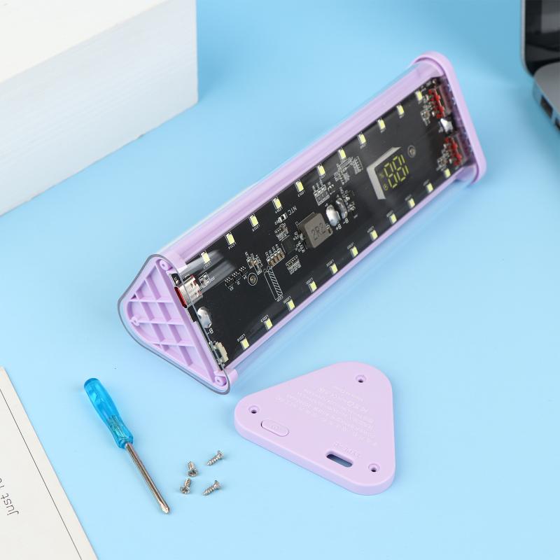 Diy 22.5W Battery Charger Power Bank Case Transparent Pd Quick Charging Case 18650 Battery Case With Led Light