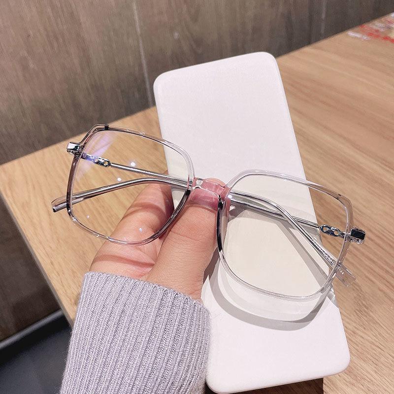Trendy Korean Anti-Blue Light Matte Square Glasses for Women - Prescription-Compatible