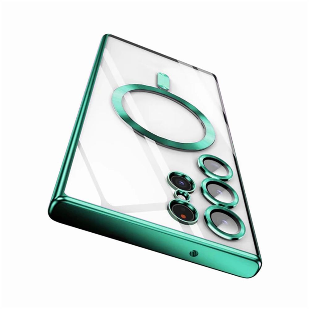 Luxury Plating Magnetic Case For Samsung Galaxy S21 S23 Fe S24 Ultra S22 Plus Apple Magsafe Cover 10H 6K Glass Camera Protect
