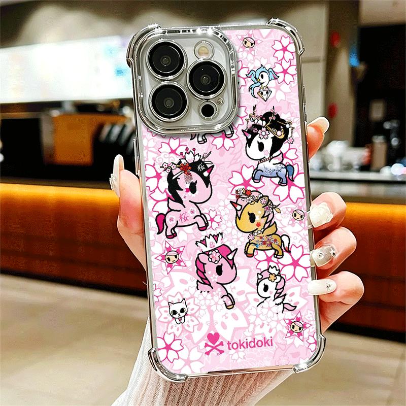 

Japan T-Tokidokis Art Soft Phone Case For iPhone 15 16 17 Air 14 Pro Max 16E Plus 13 12 Mini Plating Anti-Fall Fundas iPhone 17 Pro