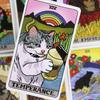 4*2.36 Inch Cat Tarot Deck Funny Witchy Cat Kawaii Uwu 22pcs Major Arcana - For Family Gathering Divination Board Game 10.3*6cm