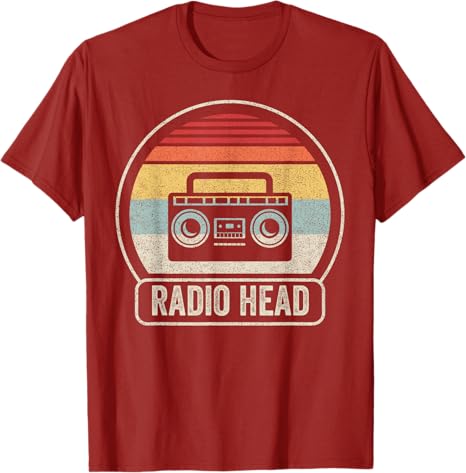 Retro Vintage Radio Head Unisex Adults Black Short Sleeve Classic Fit TShirt Music Streetwear Clothes Novelty Gift Y2k Graphic