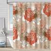 Waterproof Shower Curtain 3D Printing Tropical Jungle Plant Leaves Flowering Season Polyester Shower Curtain Free Hook