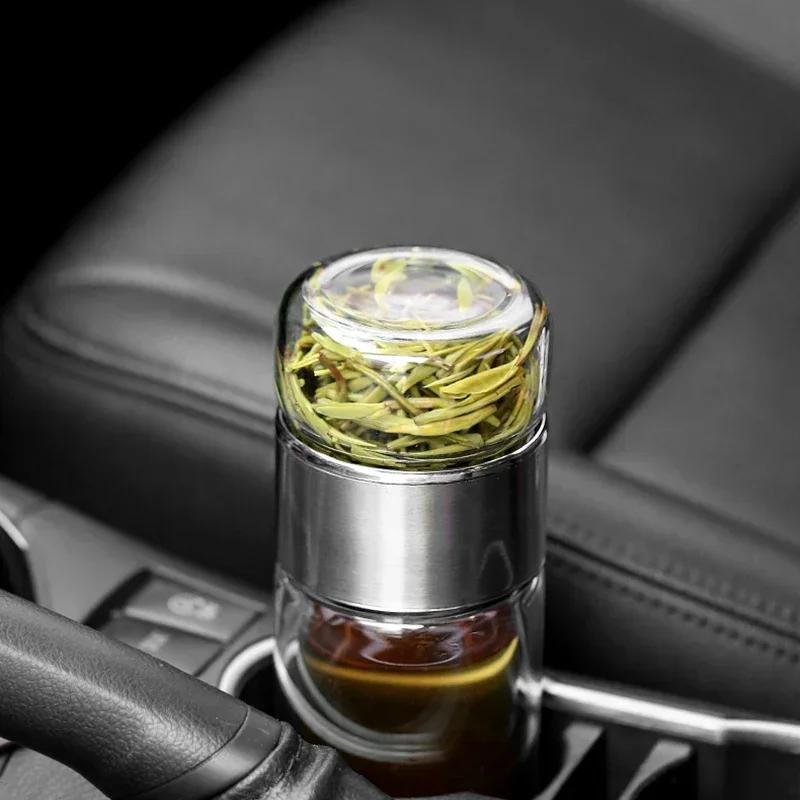 Double-layer Glass Cup Tea Separation Office Tea Cold Brewing Tea Cup With Anti Drop Filter Cup