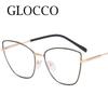 New Fashion Women Anti Light Blue Cat Eye Double Color Frame Glasses Trend Hight Quality Luxury Optical Computer Reading Glasses