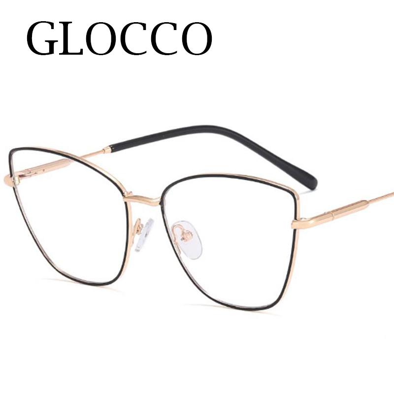 New Fashion Women Anti Light Blue Cat Eye Double Color Frame Glasses Trend Hight Quality Luxury Optical Computer Reading Glasses