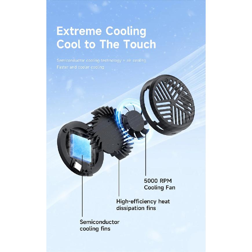 Hagibis Magnetic Cell Phone Cooler Universal Cooling Fan Mobile Phone Radiator for iPhone 17 Pro Black Shark Gaming Live Stream