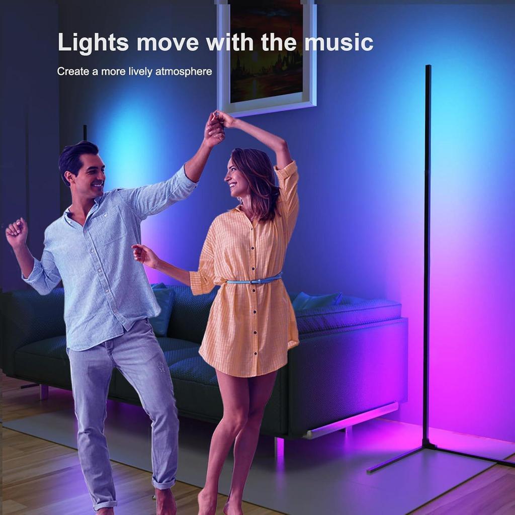 Dreamy Marquee Smart RGBIC Corner Floor Lamp with APP Remote Control - Night Light & Home Decor